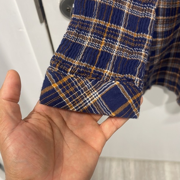 Madewell Plaid V neck Ruffle Shirt Dress - Picture 4 of 8